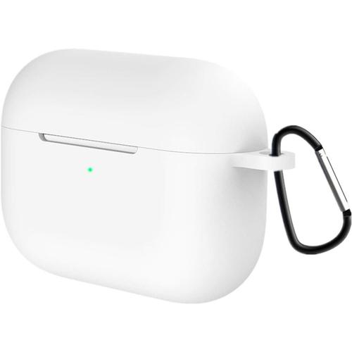 Étui Compatible avec Apple AirPods Pro Témoin LED Visible , Coque de Protection en Silicone Anti-Rayures, Prise en Charge de la Charge sans Fil Silicone Non-Toxique - Blanc