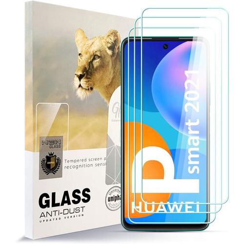 Protecteur D'écran En Verre Trempé Pour Huawei P Smart 2021 Premium En Verre Trempé De 0.3mm 9h De Dureté 2.5d, Anti-Rayures, Sans Bulles 3 Pièces