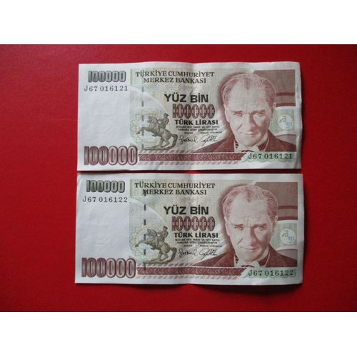2 Billets De Turquie Avec Numéros Successifs