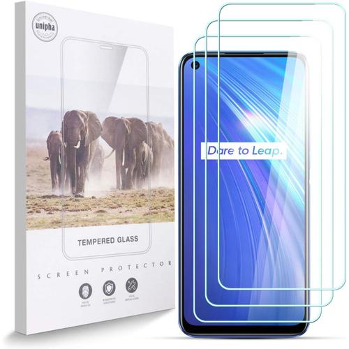 Verre Trempé Pour Realme 6 Protection Écran, 9h Dureté, Sans Bulles, 2.5d Arrondi, Ultra Résistant, Non Friable, Protecteur D'écran Hd Pour Realme 6 3 Pièces