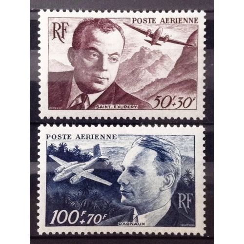 Série Aérienne 1947 - Dagnaux & Saint-Exupéry - N° 21-22 Neufs** Luxe (= Sans Trace De Charnière) - Cote 9,00 - France Année 1947 - N25314