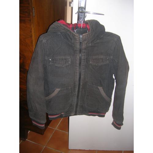 Blouson Velour Doublé À Capuche Nky 10 Ans 100% Coton.