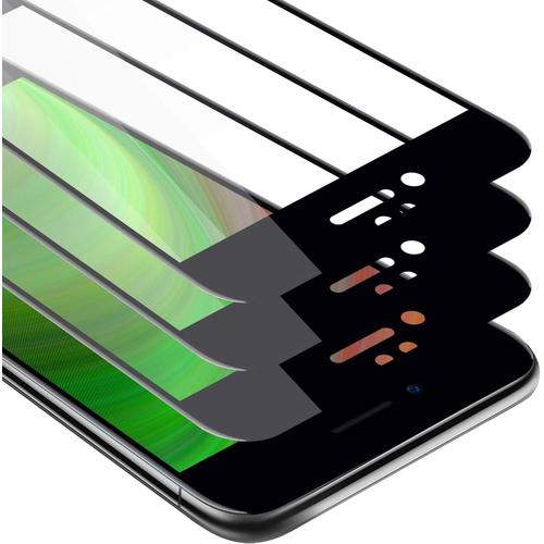 3x Verre Trempé Couverture Complète Compatible Avec Apple Iphone 7 7s 8 Se 2020 En Transparent Avec Noir Pack De 3 Verre De Protection D'écran Trempé En Dureté 9h Avec 3d Touch