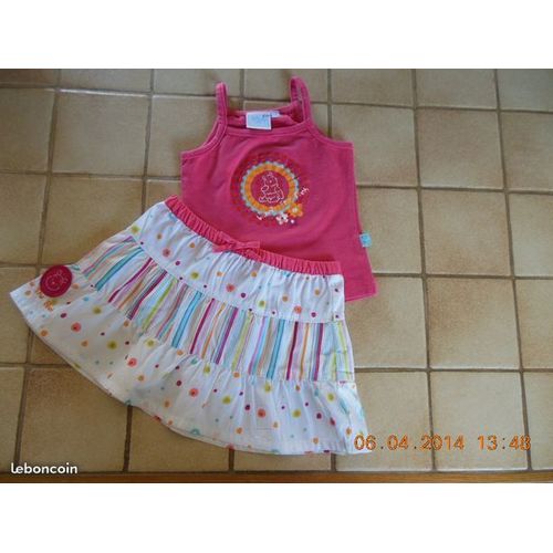 Ensemble: Jupe À Volants + Débardeur - Disney - T 6 Mois