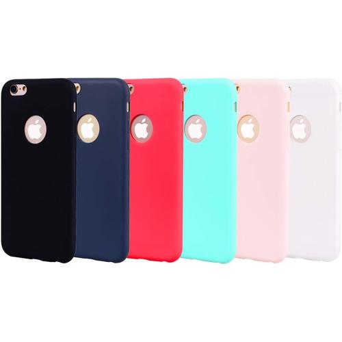 6x Coque Iphone 6s Plus Silicone Noir Ultra Mince Étui Iphone 6 Plus Antichoc Souple Tpu Housse Protection Bumper Ultra Léger Coque Soft Antirayures Case Cover Rose