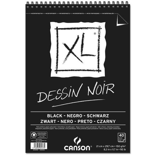Canson Bloc À Croquis Et Études Xl Noir, A5, Noir