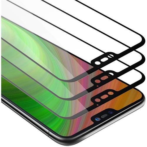 3x Verre Trempé Couverture Complète Compatible Avec Huawei P20 Lite En Transparent Avec Noir Pack De 3 Verre De Protection D'écran Trempé Tempered En Dureté 9h Avec 3d Touch