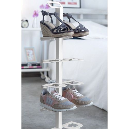 Don Hierro - Étagère À Chaussures, Rangement Chaussures Portable En Métal, Gain De Place, Très Résistant Et Durable-Blanc