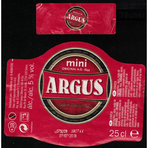 Portugal Lot 2 Étiquettes Bière Beer Labels Argus Mini