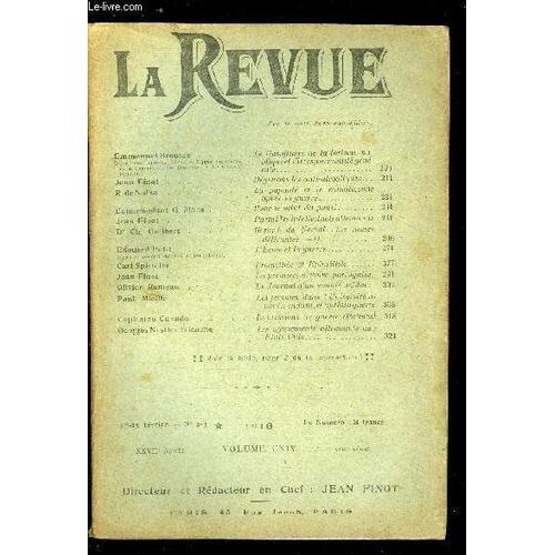 La Revue N° 3-4 - Le Gaspillage De La Fortune Publique Et L Irresponsabilité Générale Par Emmanuel Brousse, Dégrisons Les Anti-Alcooliques Par Jean Finot, La Papauté Et Le Catholicisme Après La Guerre(...)