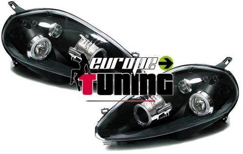 Phares Angel Eyes Noirs Tuning Fiat Grande Punto Electriques