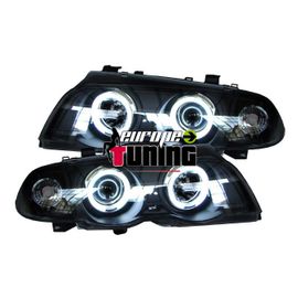 2 Phares Feux Noirs Angel Eyes Anneaux Led Ccfl Bmw Serie 3 E46 5 Portes 1998-2001