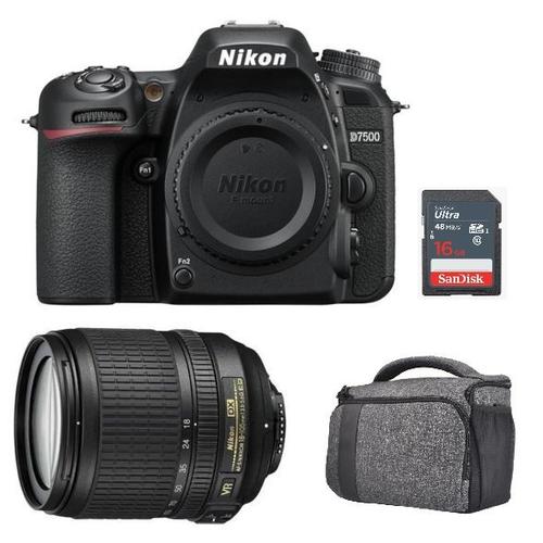 NIKON D7500 Reflex 20.9 mpix + KIT AF-S 18-105MM F3.5-5.6G ED VR + Bag + 16gb SD card