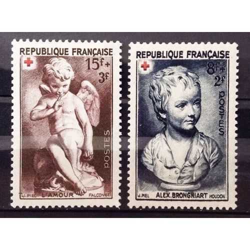 Série Croix Rouge 1950 - Impeccables N° 876 Brongniart + 877 L'amour Neufs** Luxe (= Sans Trace De Charnière) - Cote 6,10 - France Année 1950 - N24854