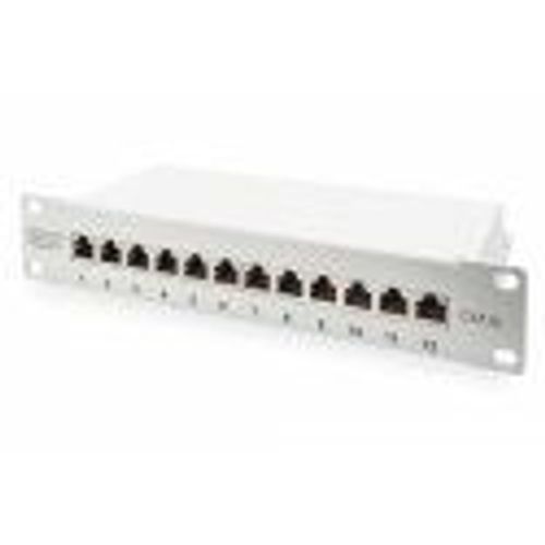 Digitus Panneau De Brassage Cat. 6a, Blindé, 12 Ports, 1u, 10", Gris