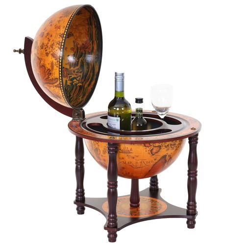 Globe Terrestre, Bar De Salon Hwc-T874, Minibar, Bois D'eucalyptus
