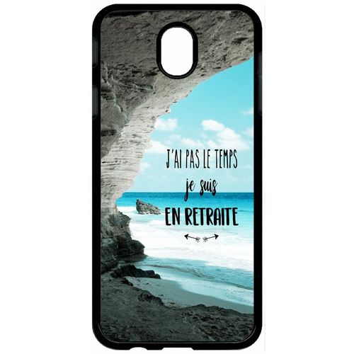 Coque Pour Tablette - J Ai Pas Le Temps Je Suis En Retraite Paysage Mer - Compatible Avec Samsung Galaxy J7 (2017) - Plastique - Bord Noir