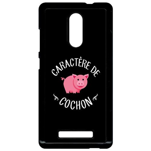Coque Xiaomi Redmi Note 3 - Caractere De Cochon Fond Noir - Noir