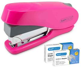 Rapesco Agrafeuse Luna Rose Sans Effort 20 À 50 Flles + 1000 Agrafes 24/6 & 24/8