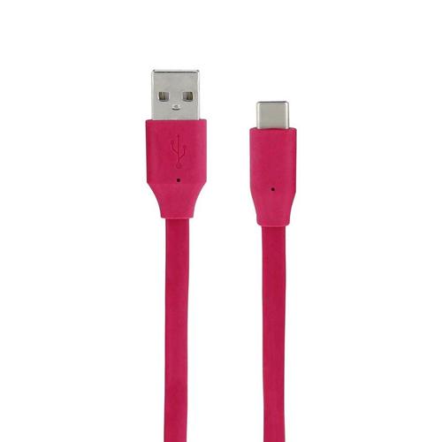 Câble USB Type C / Type A 2.0 plat 1 m fushia