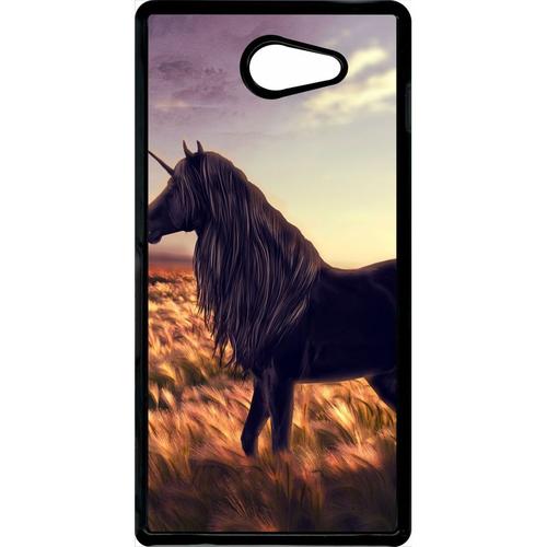 Coque Xperia M2 - Licorne - Noir