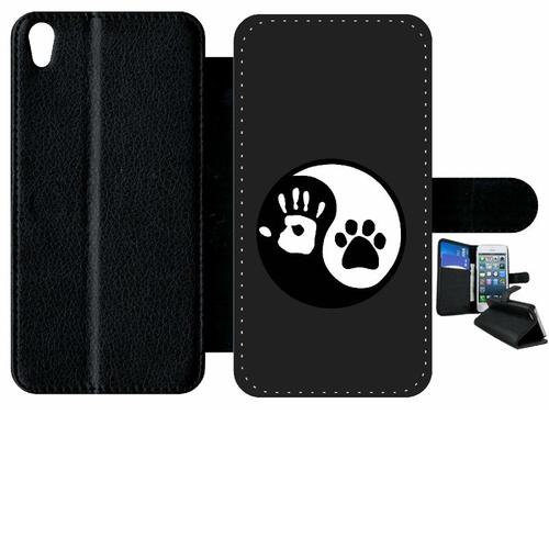 Etui À Rabat Xperia Xa - Ying Jang Humain Animaux - Simili-Cuir - Noir