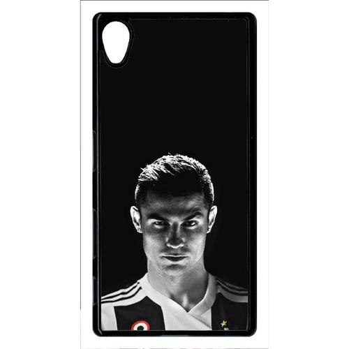 Coque Xperia Z5 - Ronaldo Juventus Foot Noir Et Blanc - Noir