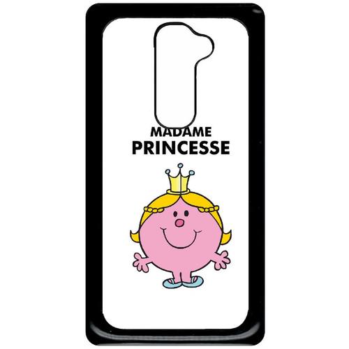 Coque Pour Smartphone - Madame Princesse Blanc - Compatible Avec Lg G2 - Plastique - Bord Noir
