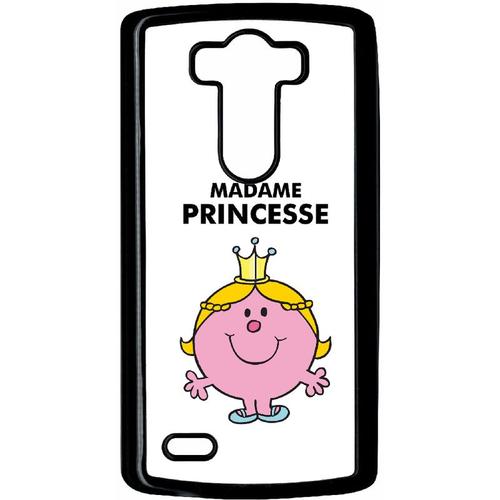 Coque Pour Smartphone - Madame Princesse Blanc - Compatible Avec Lg G3 - Plastique - Bord Noir