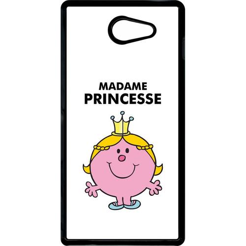 Coque Xperia M2 - Madame Princesse Blanc - Noir