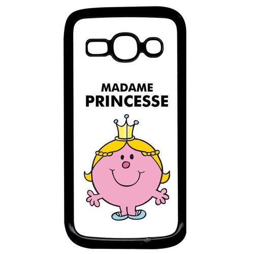 Coque Pour Smartphone - Madame Princesse Blanc - Compatible Avec Samsung Galaxy Ace 3 - Plastique - Bord Noir