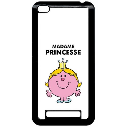 Coque Pour Smartphone - Madame Princesse Blanc - Compatible Avec Xiaomi Redmi 4a - Plastique - Bord Noir