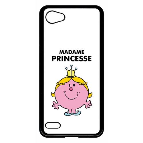 Coque Pour Smartphone - Madame Princesse Blanc - Compatible Avec Lg Q6 - Plastique - Bord Noir