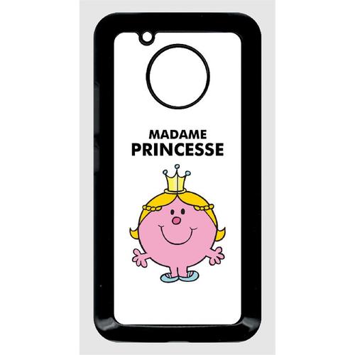 Coque Pour Smartphone - Madame Princesse Blanc - Compatible Avec Motorola Moto G5 - Plastique - Bord Noir