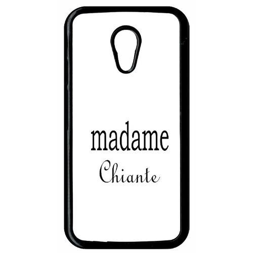 Coque Pour Smartphone - Madame Chiante Blanc - Compatible Avec Motorola Moto G (2nd Gen) - Plastique - Bord Noir