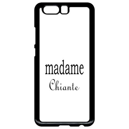 Coque Pour Smartphone - Madame Chiante Blanc - Compatible Avec Huawei Ascend P10+ - Plastique - Bord Noir