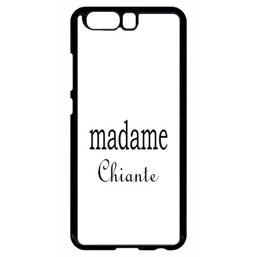 Coque Pour Smartphone - Madame Chiante Blanc - Compatible Avec Huawei Ascend P10 - Plastique - Bord Noir