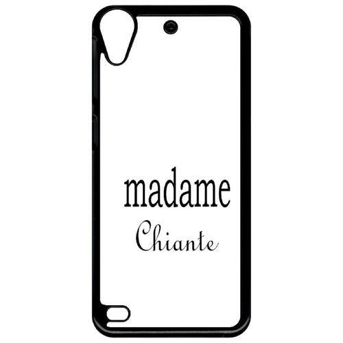 Coque Pour Smartphone - Madame Chiante Blanc - Compatible Avec Htc Desire 530 - Plastique - Bord Noir