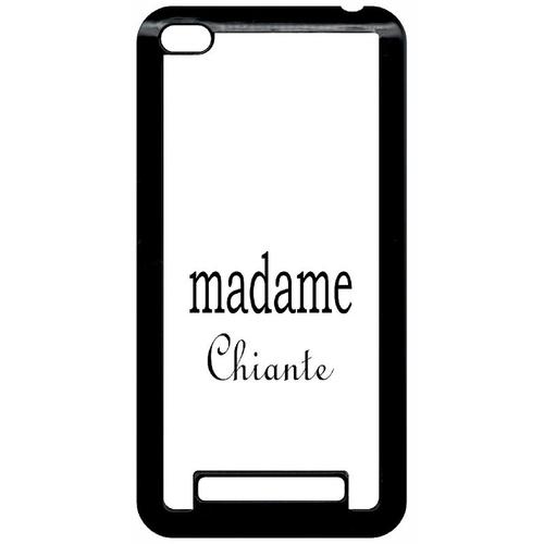 Coque Pour Smartphone - Madame Chiante Blanc - Compatible Avec Xiaomi Redmi 4a - Plastique - Bord Noir