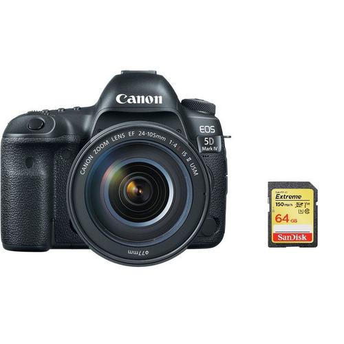CANON EOS 5D Mark IV reflex 30.4 mpix + objectif KIT EF 24-105MM F4L IS II USM + 64GB SD card