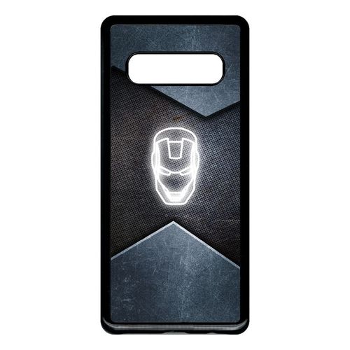 Coque Pour Smartphone - Superhero Iron The Man - Compatible Avec Samsung Galaxy S10+ - Plastique - Bord Noir