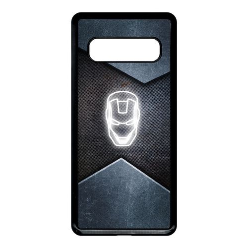 Coque Pour Smartphone - Superhero Iron The Man - Compatible Avec Samsung Galaxy S10 - Plastique - Bord Noir