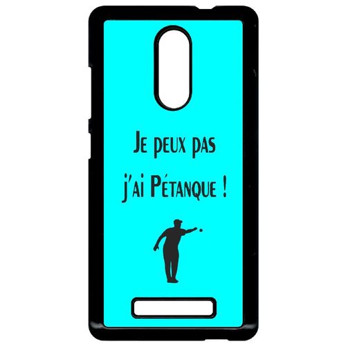 Coque Xiaomi Redmi Note 3 - Je Peux Pas J Ai Petanque Turquoise - Noir