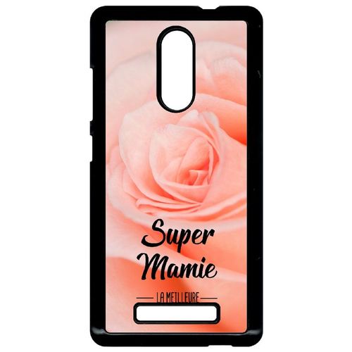 Coque Xiaomi Redmi Note 3 - Super Mamie La Meilleure Fond De Roses - Noir