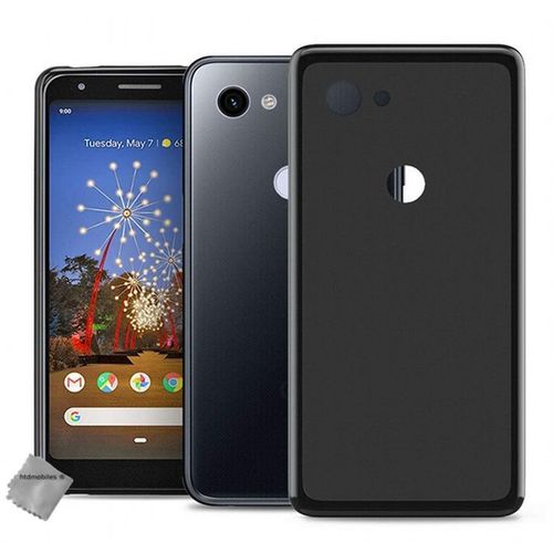 Housse Etui Coque Pochette Silicone Gel Fine Pour Google Pixel 3a + Film Ecran - Noir
