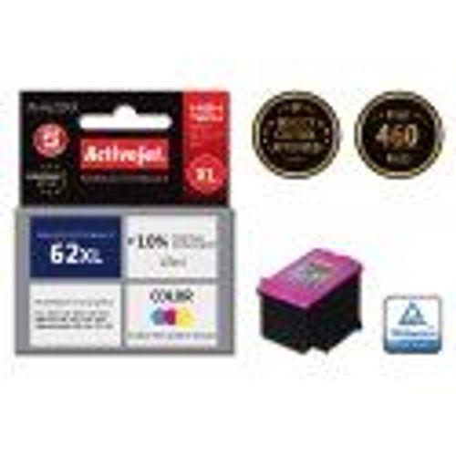 Activejet Encre Ah-62crx (remplacement Hp 62xl C2p07ae Premium 18 Ml