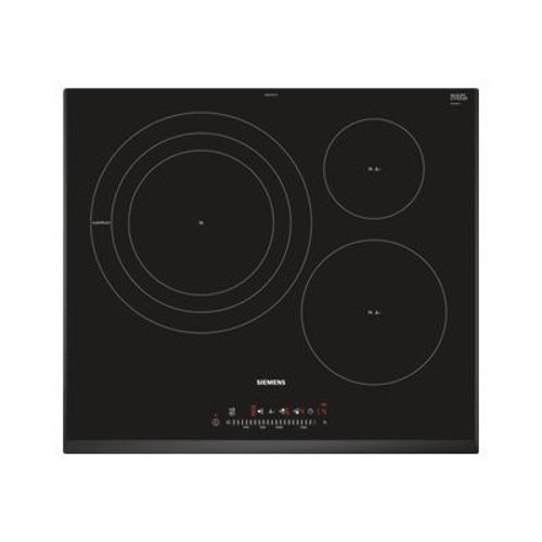 Siemens iQ300 EH651FDC1E - Table de cuisson à induction - 3 plaques de cuisson - Niche - largeur : 56 cm - profondeur : 49 cm - noir - avec côtés biseautés, - avec avant biseauté