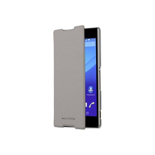 Roxfit Ultra Slim Book Case - Étui À Rabat Pour Téléphone Portable - Polyuréthane - Argent - Pour Sony Xperia Z5