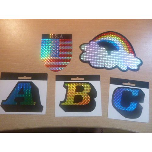 Lot D'autocollants Neufs Lettres De L'alphabet ( A B C ) Nuage Et Écusson Drapeau Usa