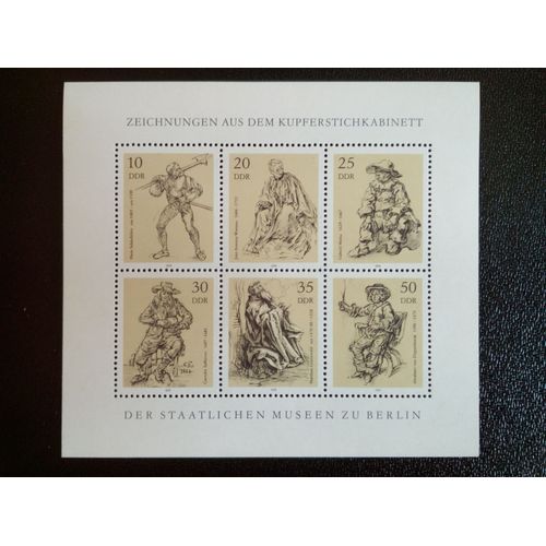 Timbre Allemagne / Rda M I 2347#2352 Dessins De La Collection Graphique Du Musée De Berlin 1978 ( 07712 )